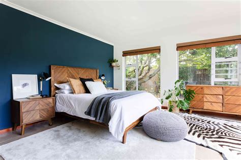 Master Bedroom Black, White, and Blue Windgate Lane