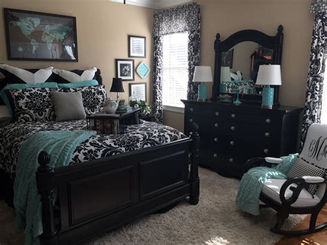 Black White And Tiffany Blue Bedroom Ideas