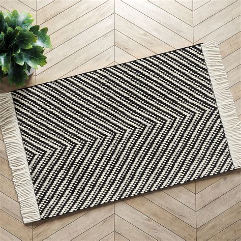 black white chevron woven area rug project 62