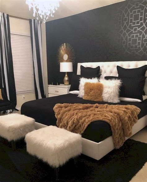 black white gold bedroom ideas