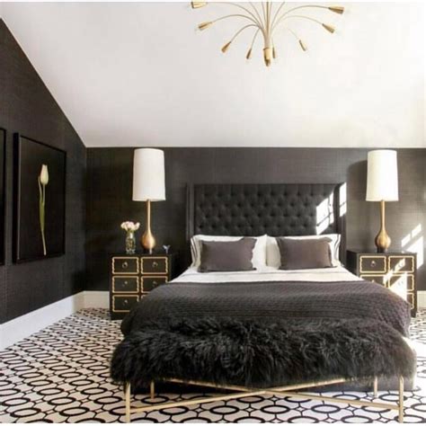 black white gold bedroom ideas