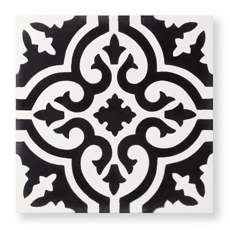 black white moroccan tile