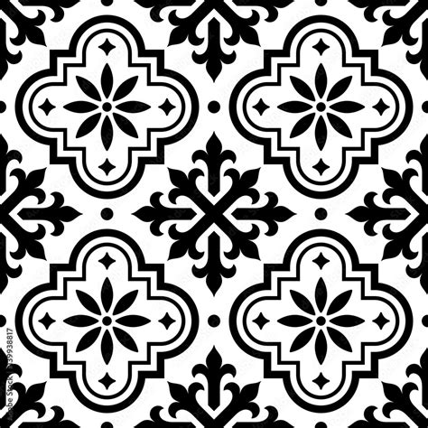 black white moroccan tile