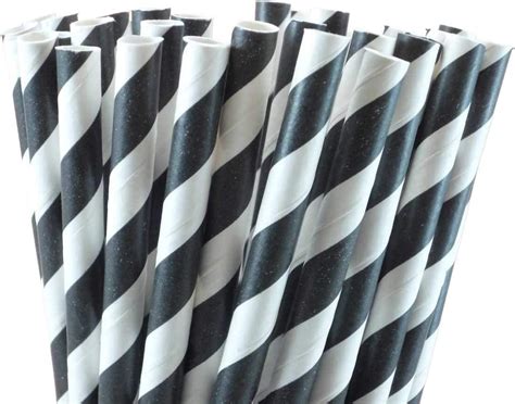 Black White Paper Straws