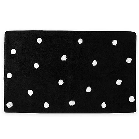 black white polka dot bath rug