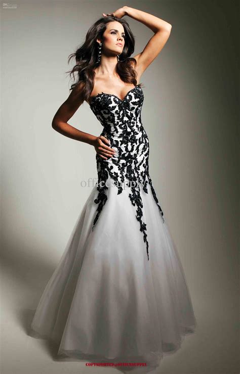 black white prom dresses 2012