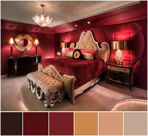 black white red and gold bedroom
