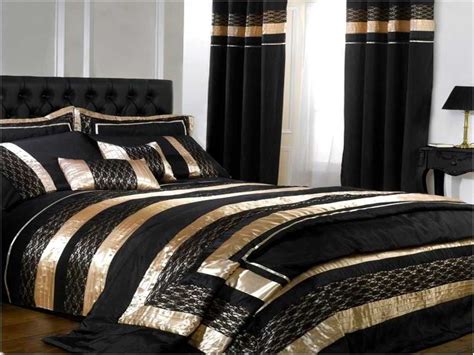 black white red and gold bedroom