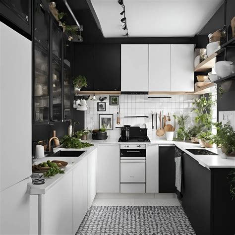Black White Small Kitchen