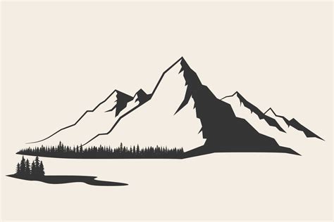 Black White Vector Mountain