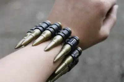 Working on the Black Widow bullet bracelets. I took a shoulder belt of