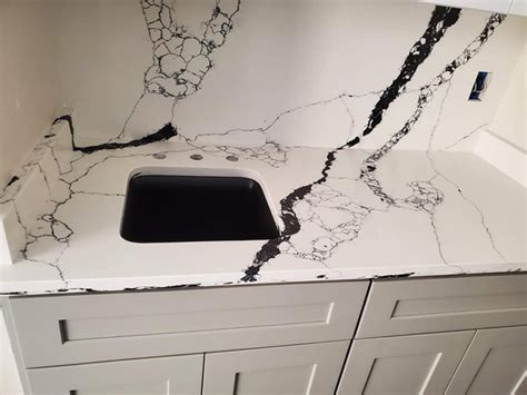 Black With White Vein Countertop