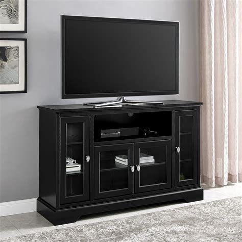 black wood tv stand with storage
