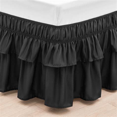 Black Wrap Around Bed Skirt