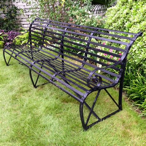 black wrought iron park bench