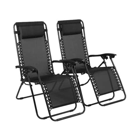 Black Zero Gravity Chairs 2 Pack