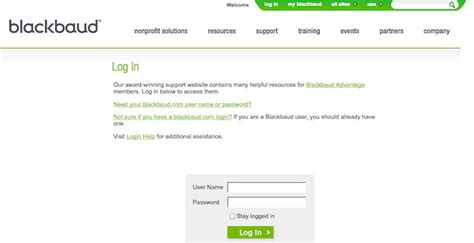 blackbaud payment services login