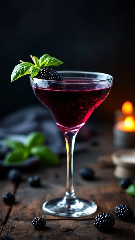 Blackberry Basil Martini