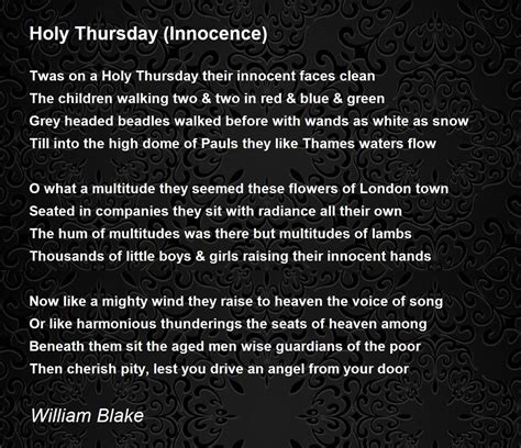 blake holy thursday innocence
