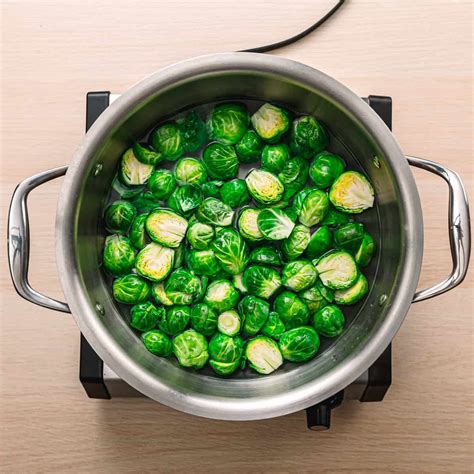 Blanch brussel sprouts