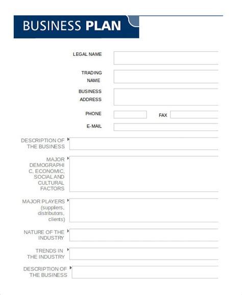 Simple Business Plan Template 29 Free Sample Example Format