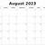 blank calendar template august 2023