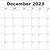 blank calendar template december 2023 printable