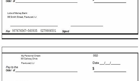 Blank Check Templates in Various Formats like word, PDF, Excel Formats