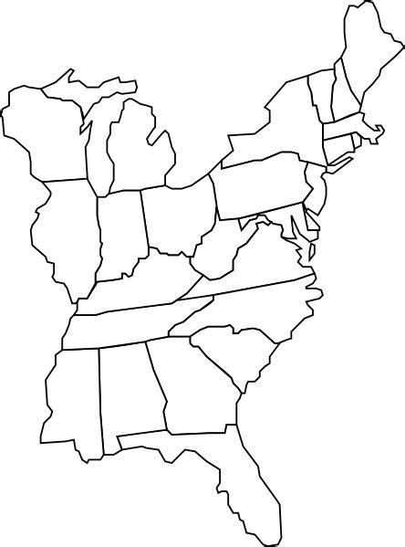 Blank Eastern Usa Map