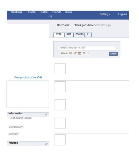 Blank Facebook Template 13+ Free Word, PPT & PSD Documents Download