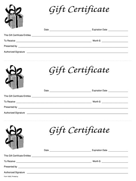 Blank Gift Certificates Printable: A Convenient Way To Give Gifts