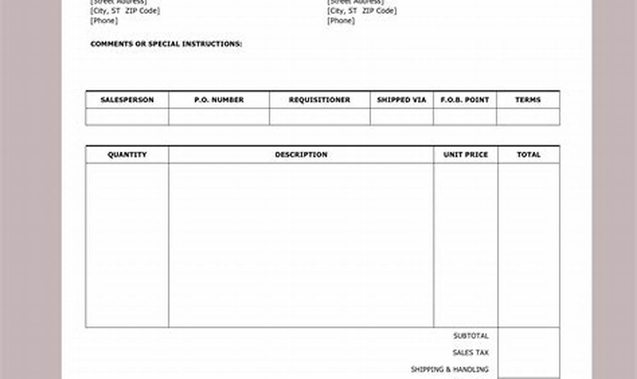 Blank Invoice Template in Word: Streamline Billing and Record Keeping
