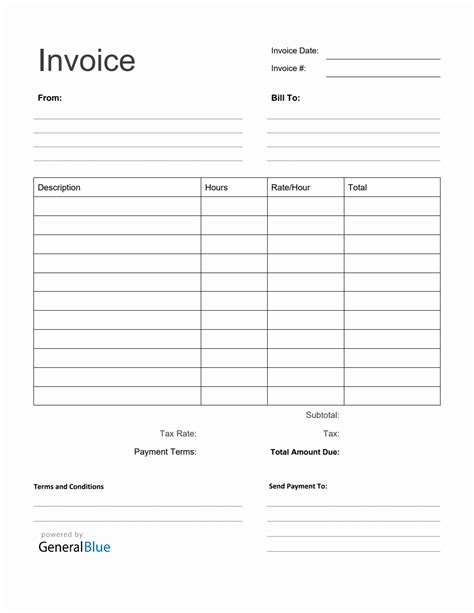 Printable Blank Invoices Template Business PSD, Excel, Word, PDF