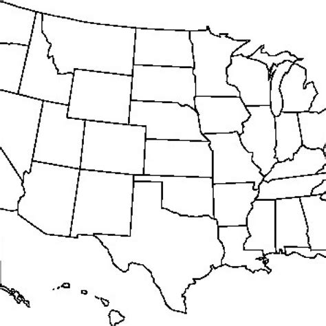 Blank Map Of Usa Printable Pdf