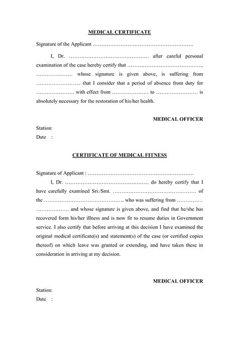 Medical certificate template. Blank form of a health examination