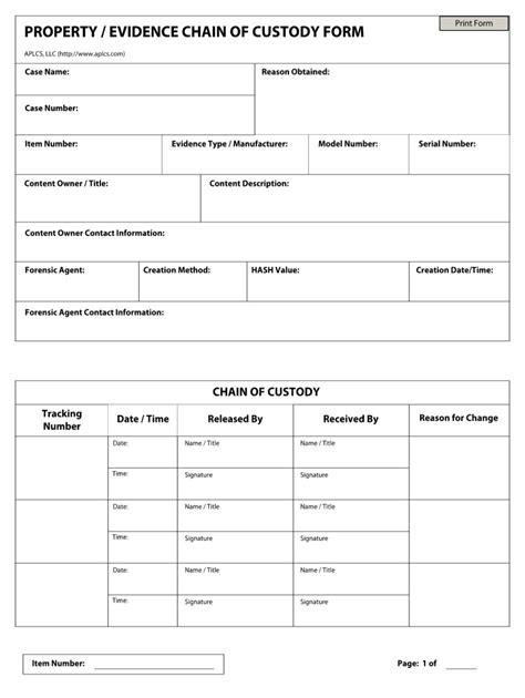 Blank Printable Chain Of Custody Form: A Comprehensive Guide In 2023