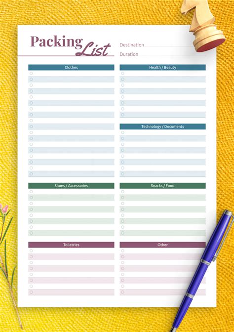 Blank Printable Packing List: A Comprehensive Guide