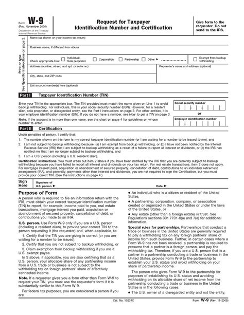 Blank Tax Forms W9 Calendar Template Printable