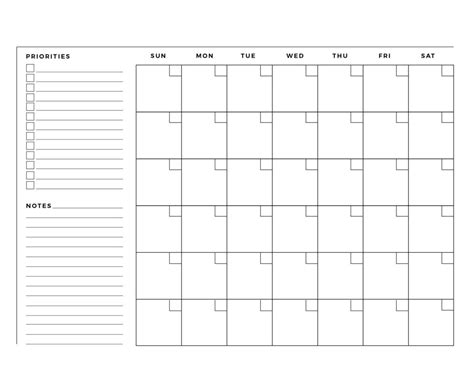 Blank Calendar Pdf