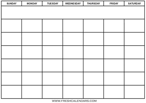 Blank Calendar Pdf Template