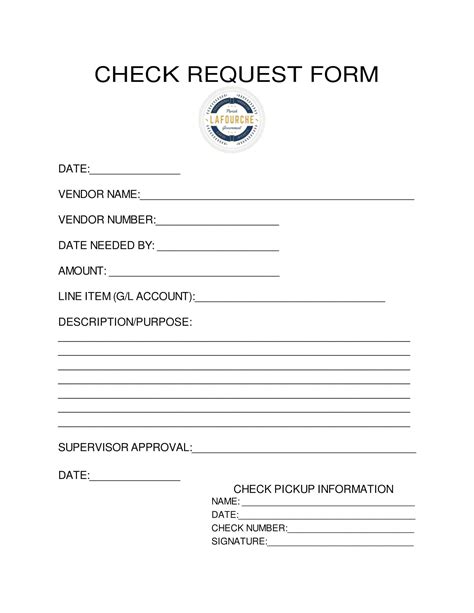 blank check request form template