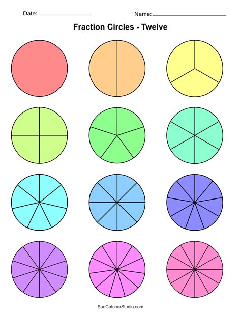 Blank Fraction Circles Printable