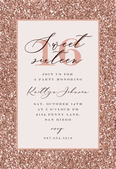 Blank Glitter Invitations