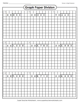 Blank Graph Paper For Division With A 2 Digit Divisor