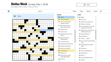 The New York Times Crossword Puzzle Solved Saturday's New York Times