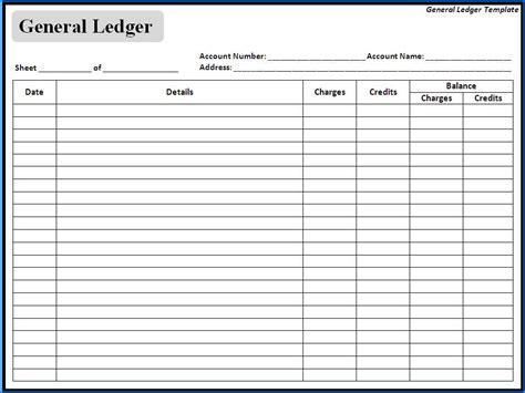 Blank Ledger Template Free