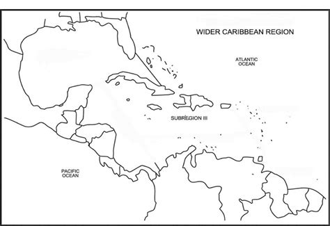 blank map of central america and caribbean