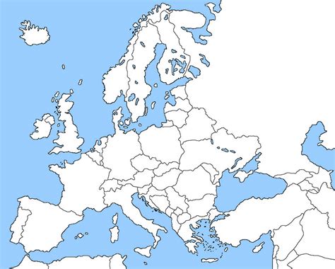 blank map of europe template