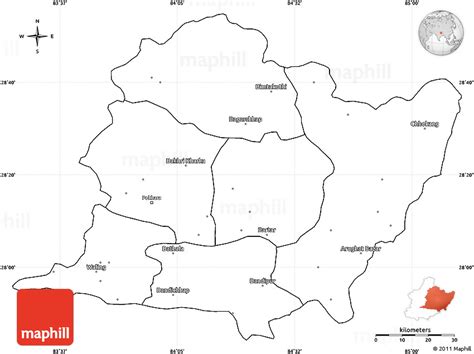 blank map of gandaki province