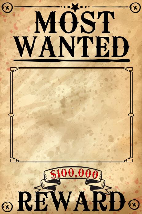 blank most wanted poster